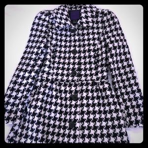 Classy black & white peacoat